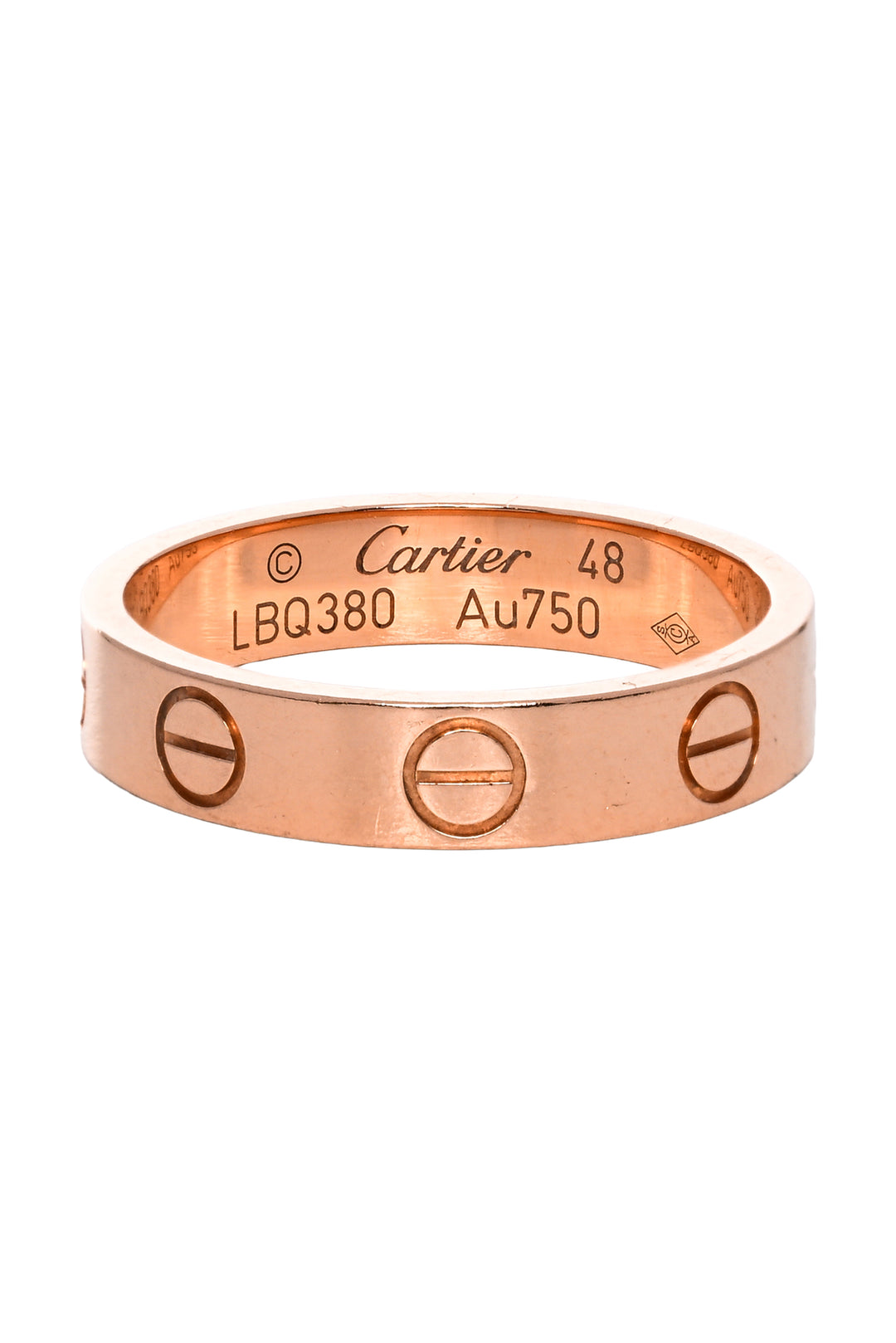 Cartier Size 4.5 18K Rose Gold Love Ring