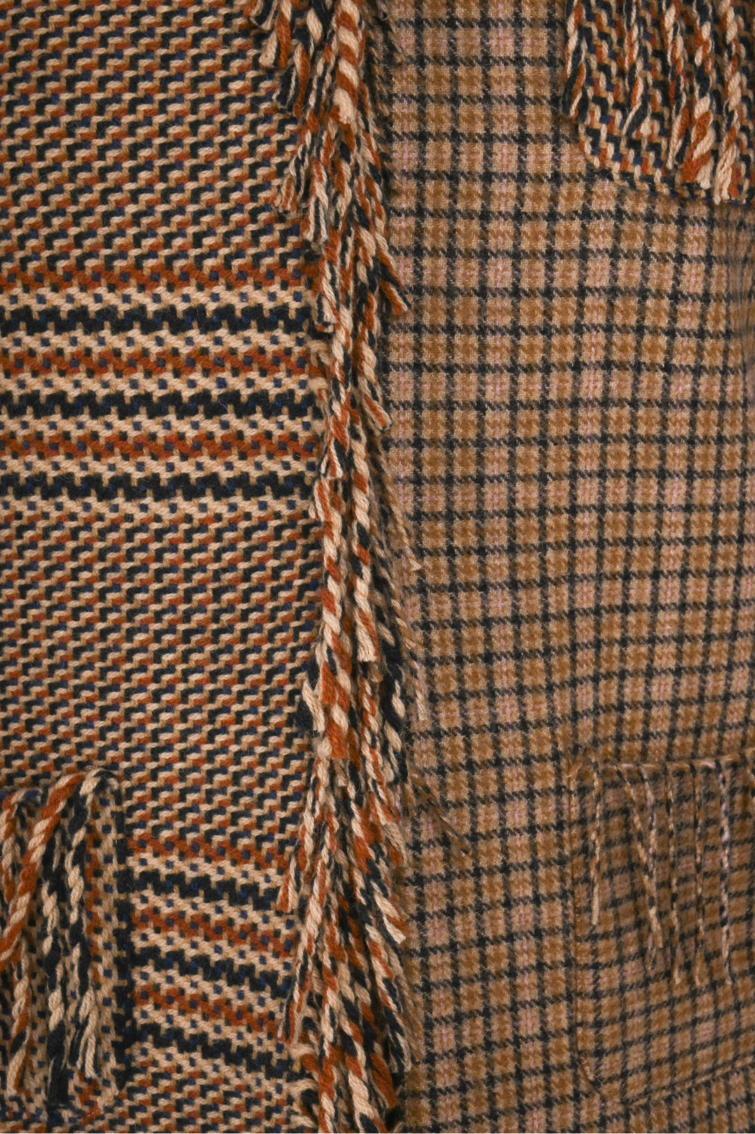 Ottod'Ame Size 12 Wool Plaid Fringe Jacket & Skirt Set