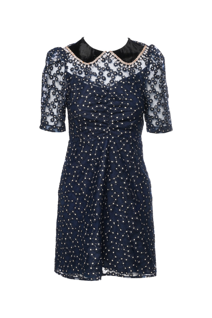 Sandro Size 36 Lucianita Embellished Lace Mini Dress