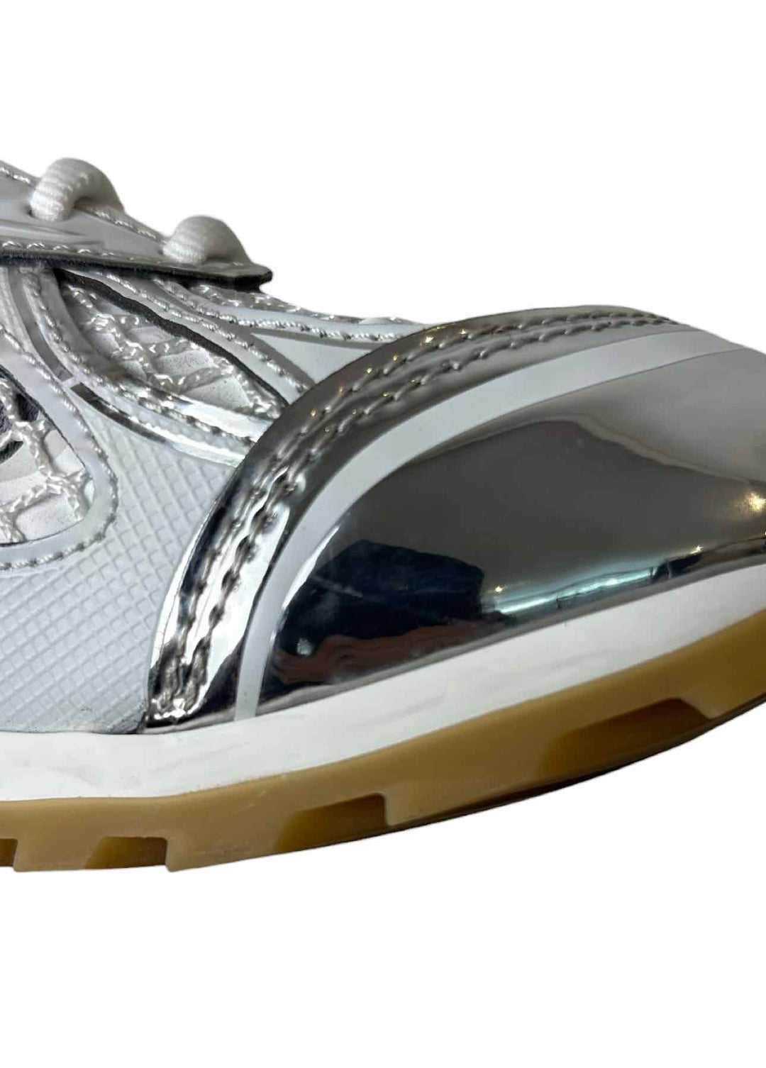 Bottega Veneta Size 38 Orbit Tech Fabric Metallic Sneaker