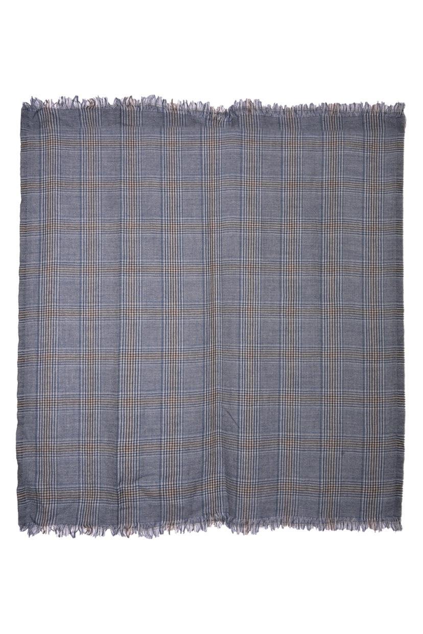 Loro Piana Houndstooth Frayed Cashmere Scarf