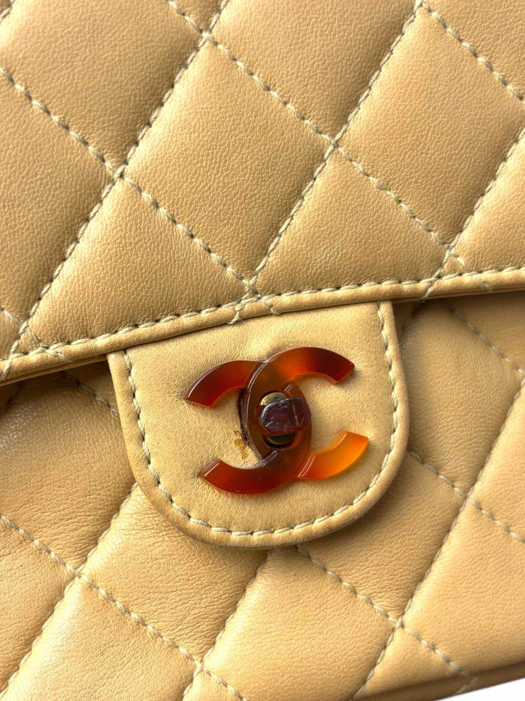 Chanel Small Resin Chain Leather Flap Purse