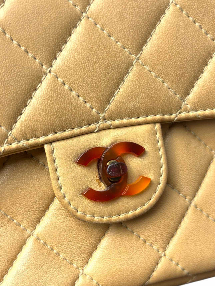 Chanel Small Resin Chain Leather Flap Purse