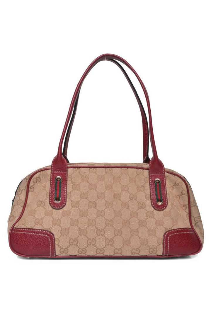 Gucci Princy Boston Canvas & Leather Shoulder Bag