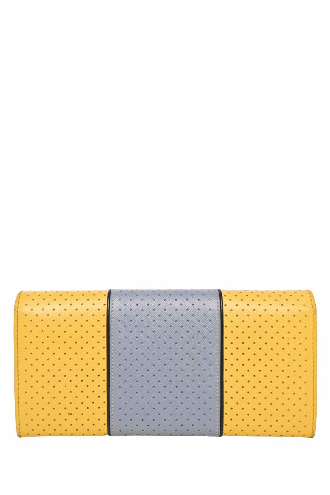 Prada Triangle Logo Perforated Continental Wallet