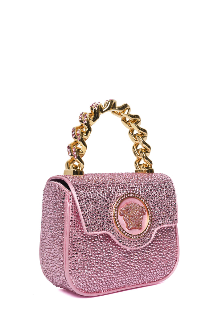 Versace Rhinestone Embellished Medusa Mini Crossbody Bag