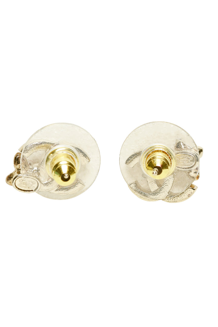 Chanel 2023 Mini CC Pearl Flower Earrings