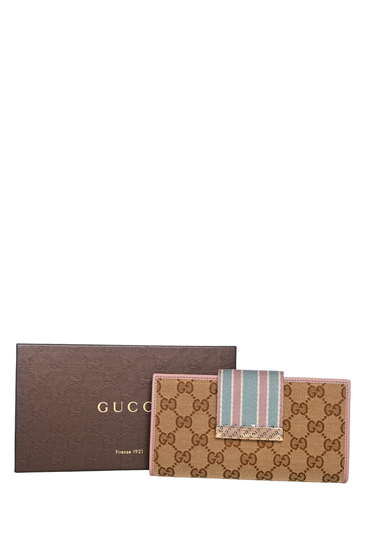 Gucci GG Canvas Vintage Wed Continental Long Wallet