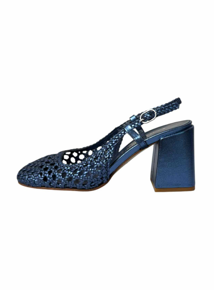 La Canadienne Size L Metallic Woven Leather Pumps