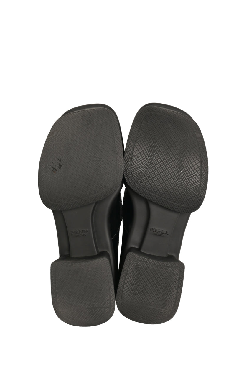 Prada Size 37 Re-Edition Spring-Summer 1999 Equal Brushed Leather Loafers