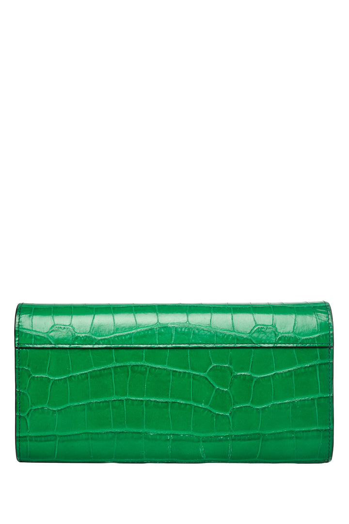 Mulberry Harlow Croc Embossed Long Wallet