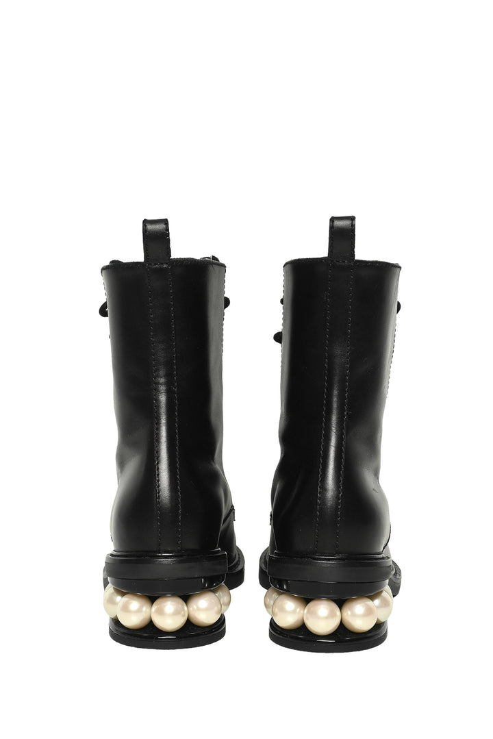 Nicholas Kirkwood Size 35 Casati Faux Pearl Combat Boots