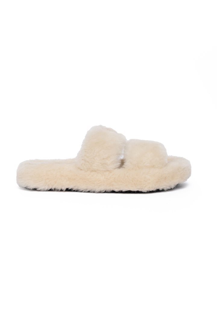 Celine Size 39 Shearling Fur Slide Sandals