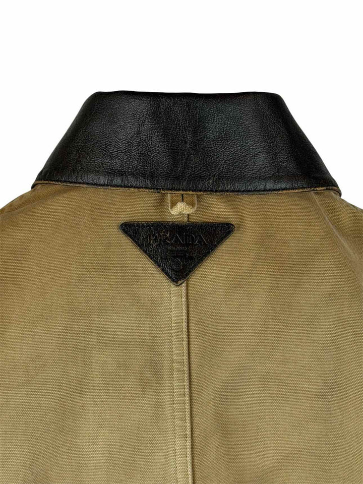 Prada SS24 Short Canvas Logo Patch Jacket
