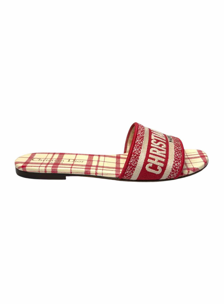 Christian Dior Size 37.5 D-Way Check Mules & Clogs