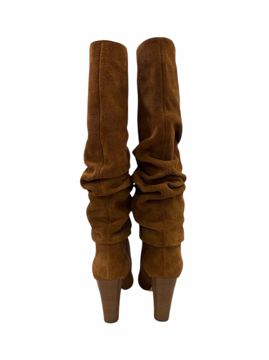 Manolo Blahnik Size 37.5  Tall Gathered Suede Boots