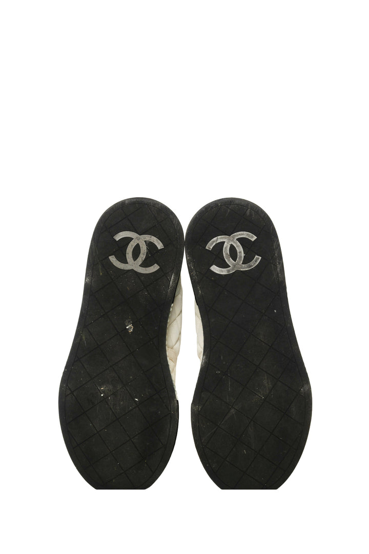 Chanel Size 36 Suede & Canvas Quilted Platform Sneaker