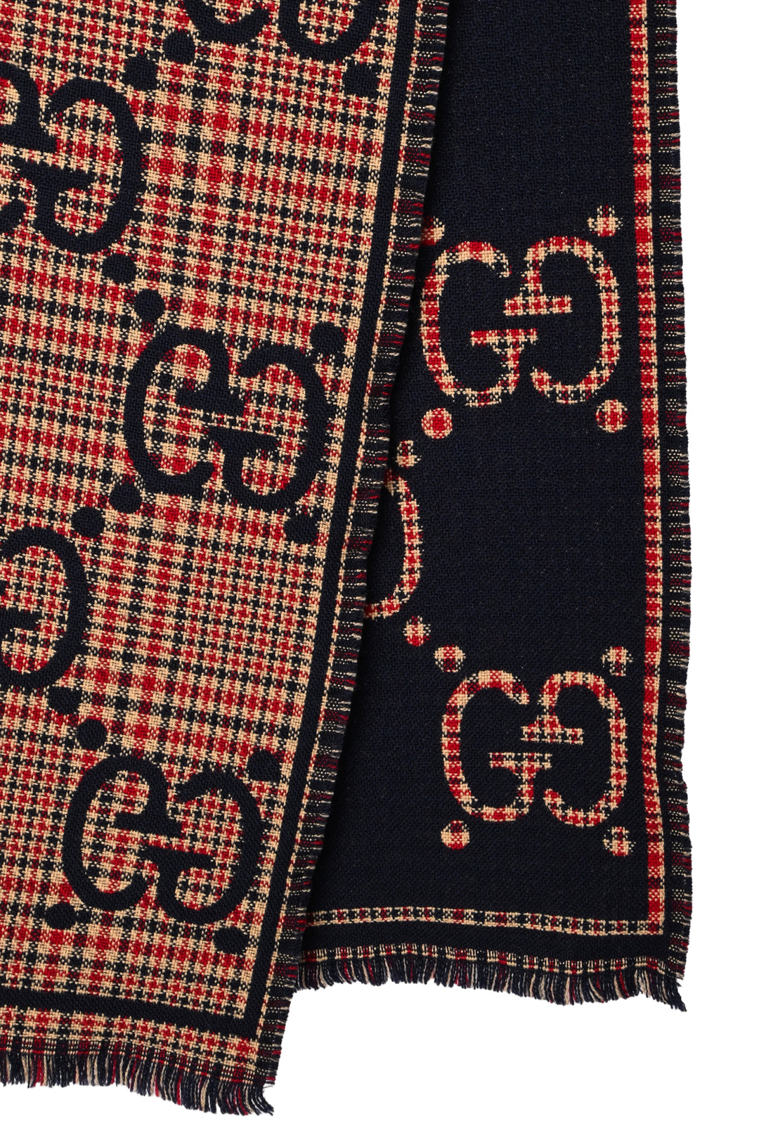 Gucci Reversible Plaid GG Monogram Scarf