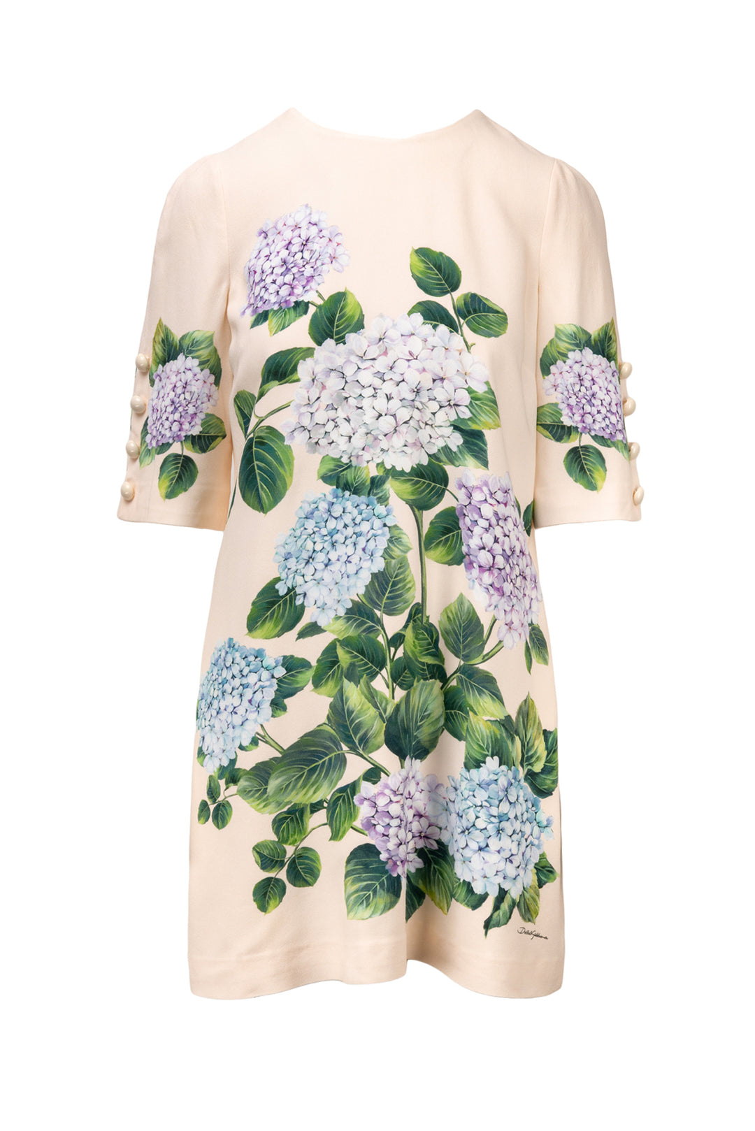 Dolce & Gabbana Size 6 Hydrangea-Print Front Cady Dress