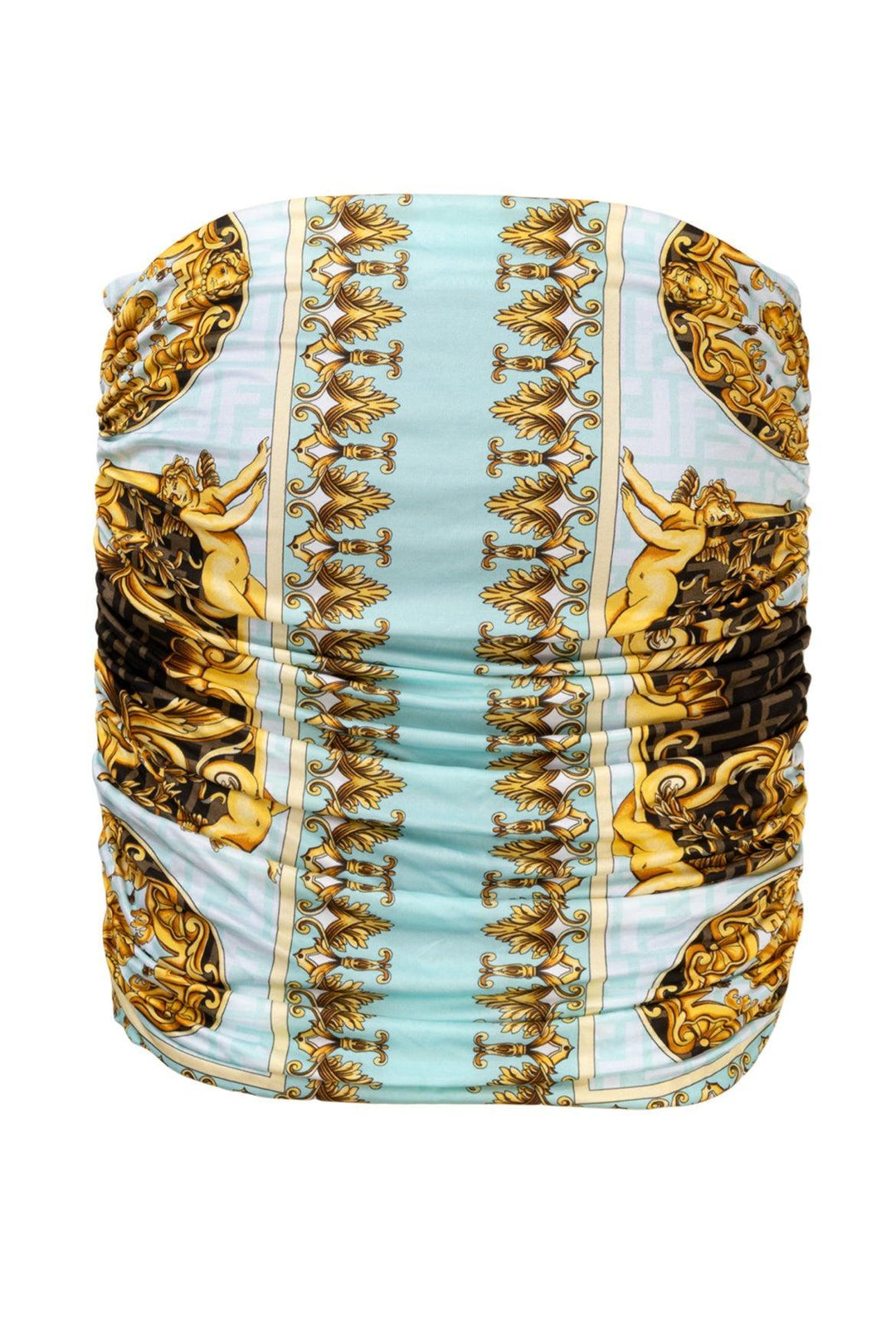 Fendi x Versace Size 42 Fendace Baroque Ruched Mini Skirt