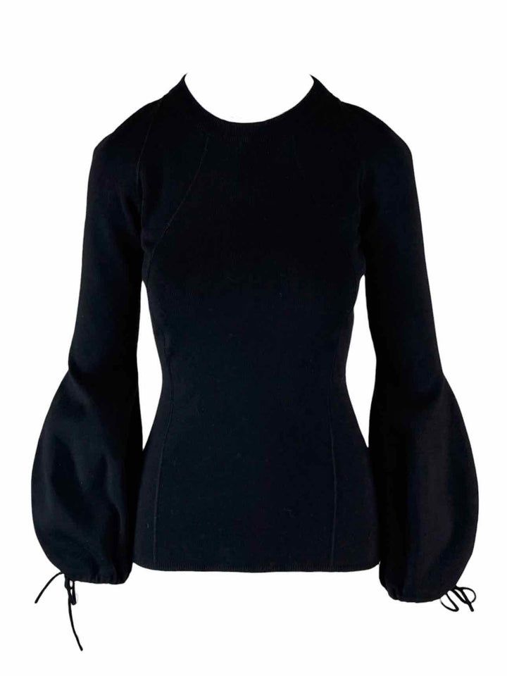 Victoria Beckham Size 2 Tie-Up Sleeve Wool-Blend Sweater