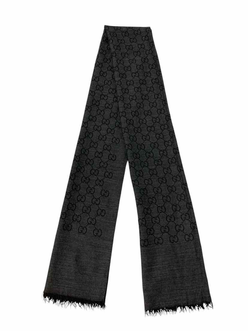 Gucci Size OS GG Jacquard Wool/Silk Blend Scarf