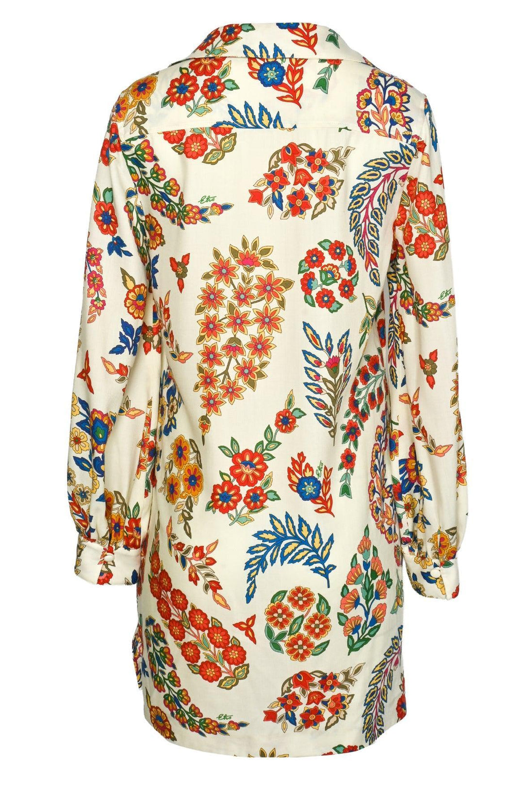 Etro Size 42 Floral Wool-Blend Long Sleeve Dress