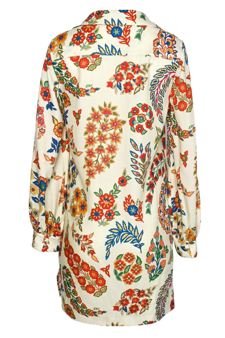 Etro Size 42 Floral Wool-Blend Long Sleeve Dress