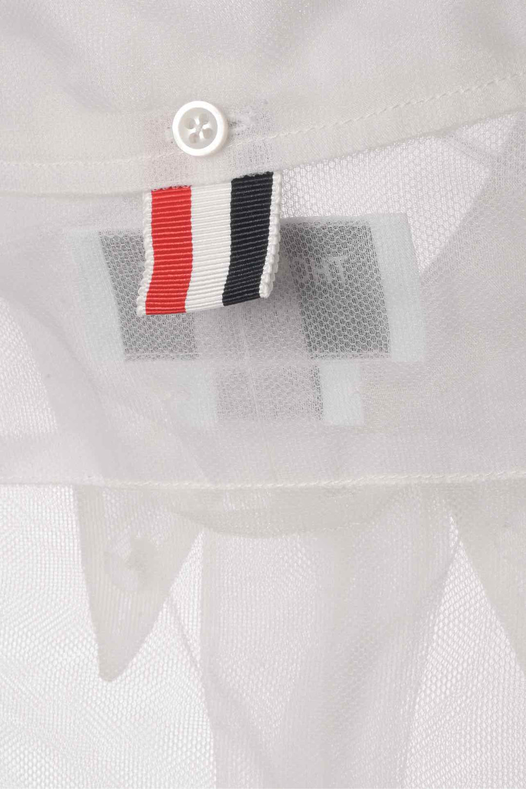 Thom Browne Size 42 Sheer Mesh Mid-Length Shirt Dress