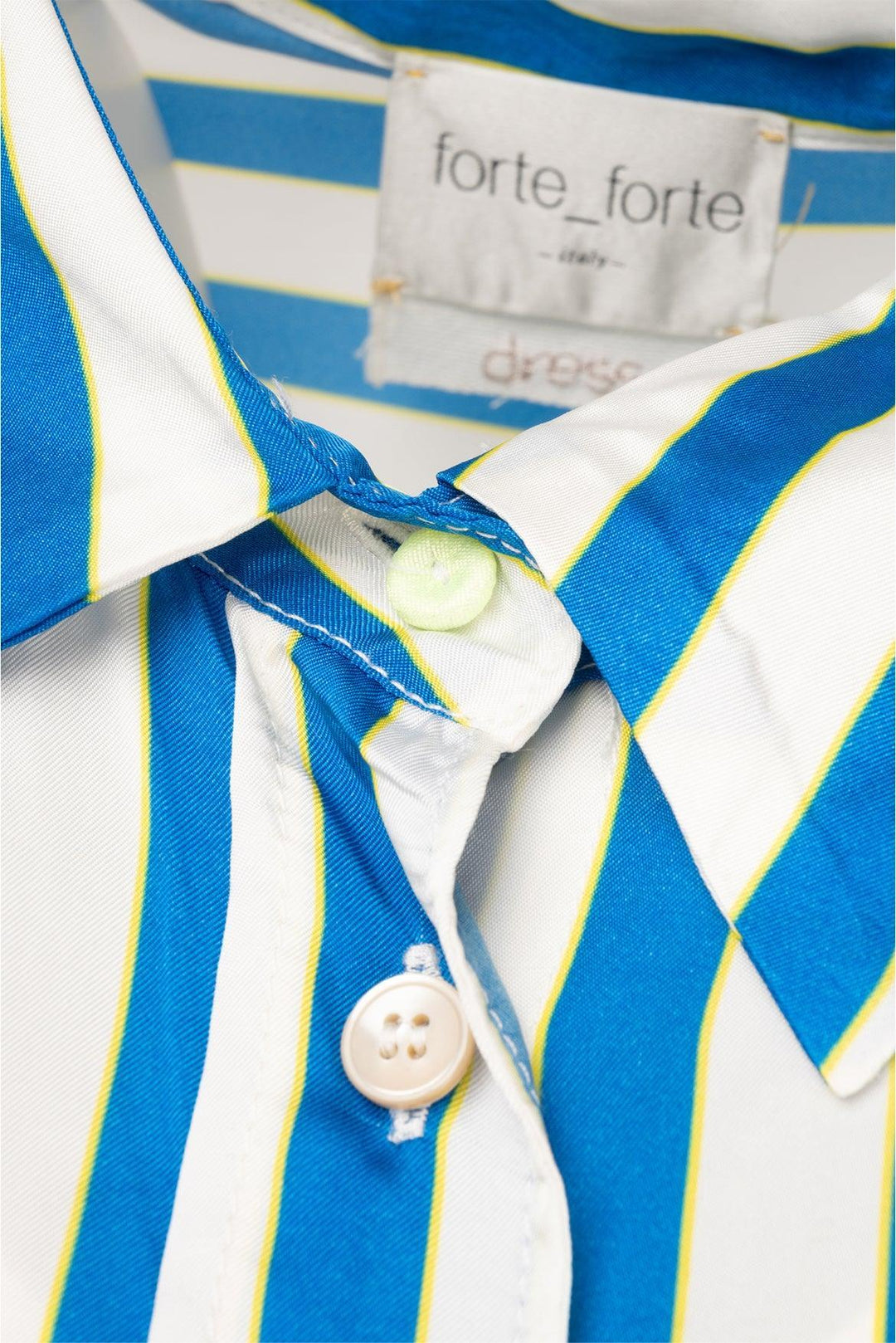 Forte_Forte Size 2 Striped Long Sleeve Button-Up Dress