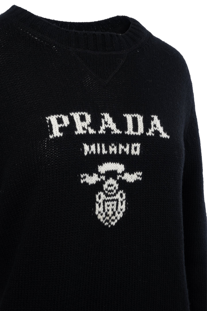 Prada Size 38 2022 Wool & Cashmere Blend Logo Sweater