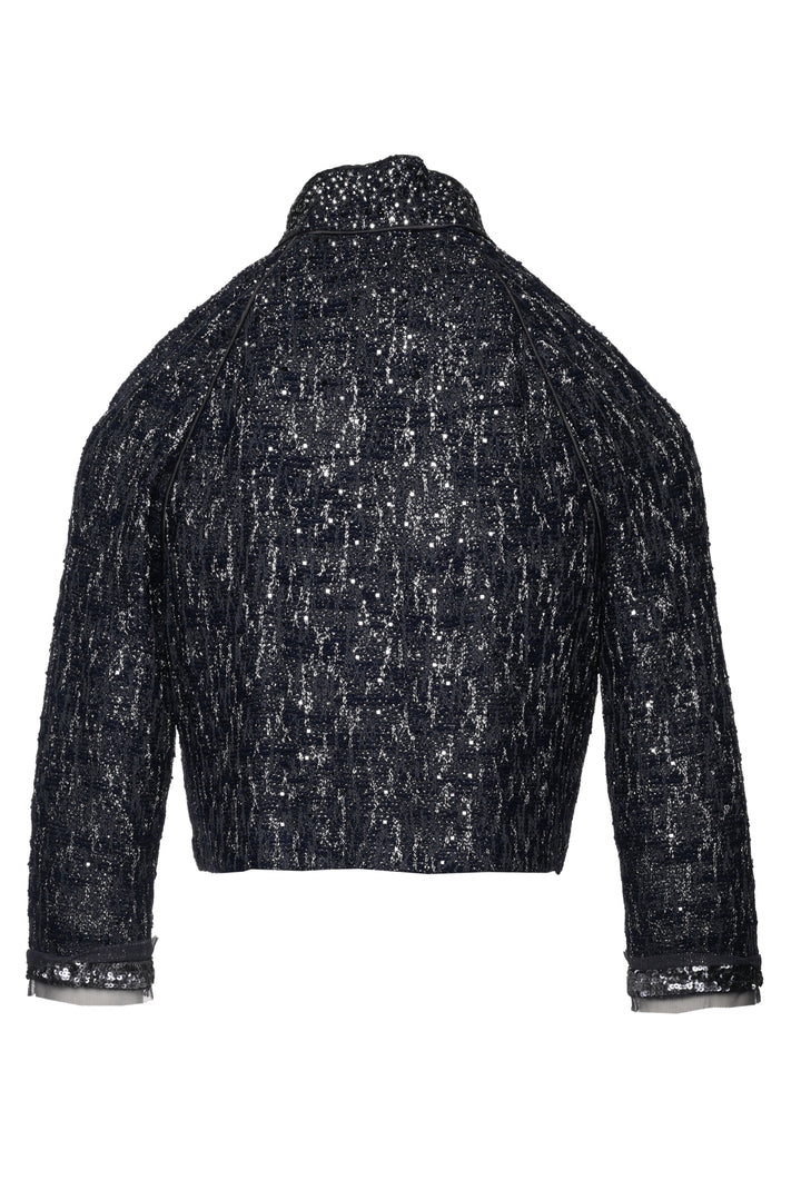 St. John Evening Size 4 Cropped Embellished Button-Up Cardigan