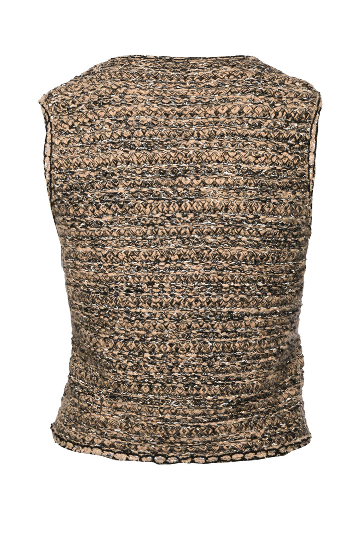 Chanel Size 42 Sequin Embellished Tweed Vest