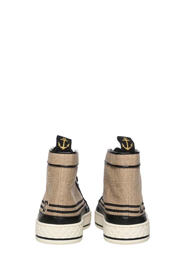 Chanel Size 35.5 2019 Faux Pearl & Interlocking CC High Top Sneaker