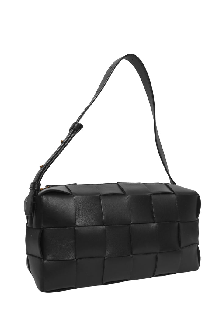 Bottega Veneta Lambskin Maxi Intrecciato Brick Cassette Shoulder Bag