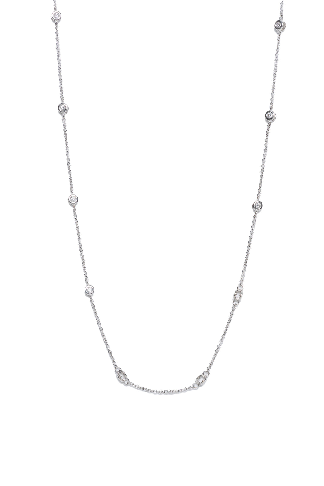 Effy 14K White Gold Double-Sided Diamond Station Necklace