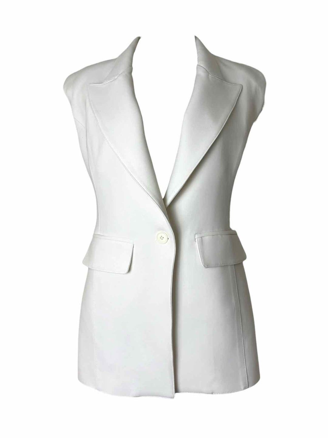 Smythe Size 8 Sleeveless Poly Blazer