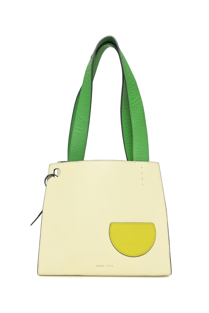 Danse Lente Colourblock Grained Leather Margot Square Tote