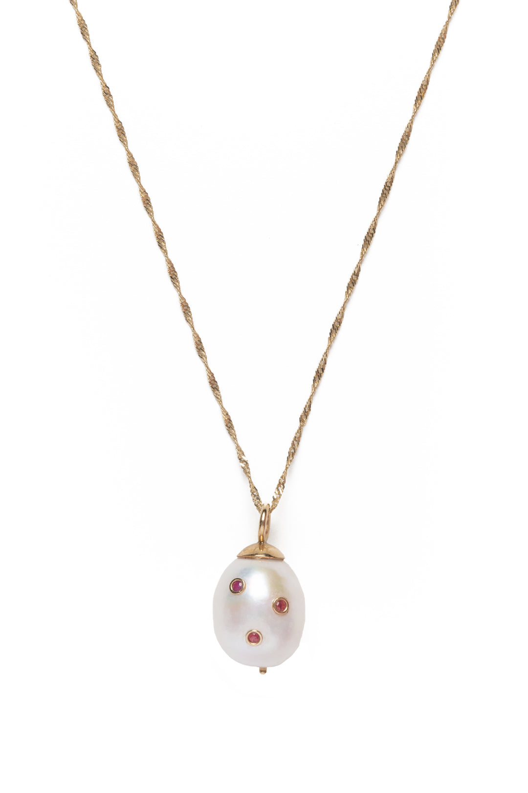 Ariel Gordon 14K Gold & Ruby Baroque Pearl Drop Necklace