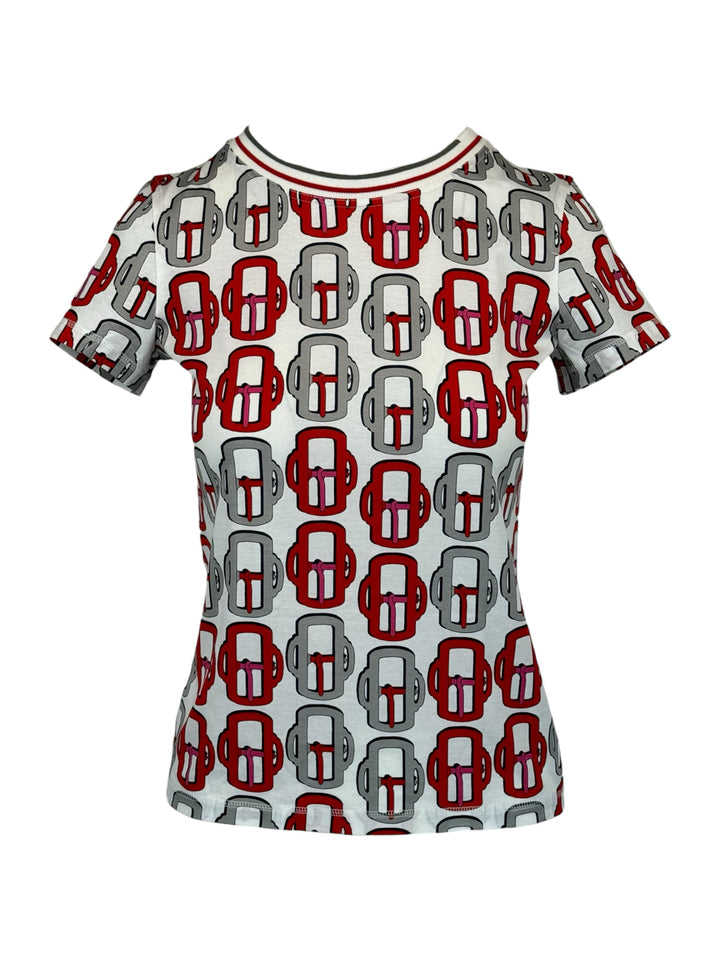 Hermes Size 34 Printed Cotton T-Shirt