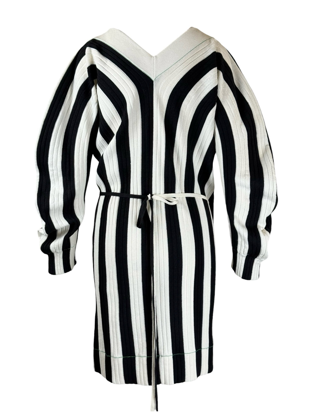 Bottega Veneta Size L Striped Linen-Blend Wrap Cardigan