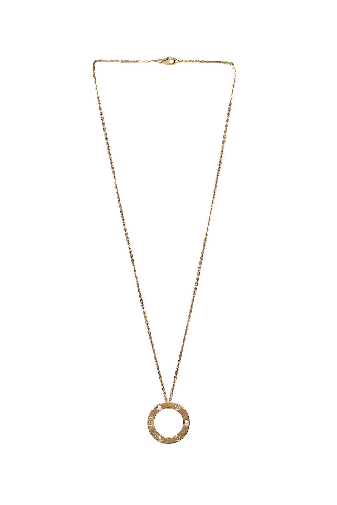 Cartier 18k Rose Gold Love Pendant 3 Diamond Necklace