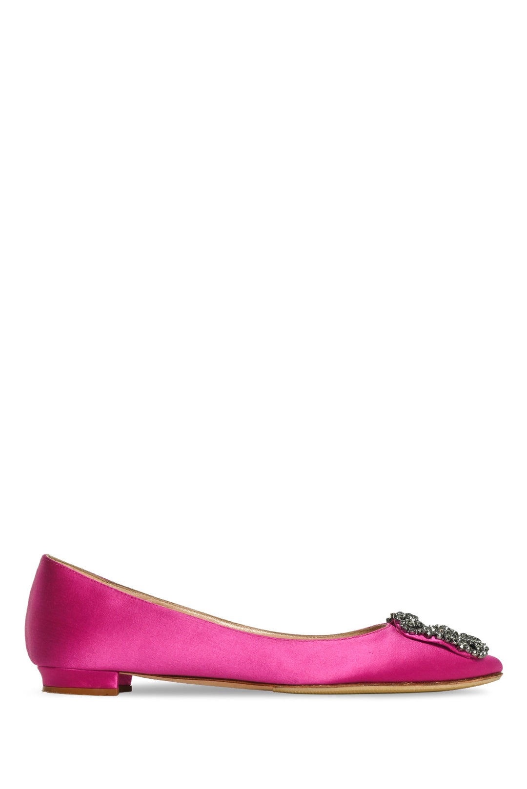 Manolo Blahnik Size 36 Hangisi Satin Jewel Buckle Flats