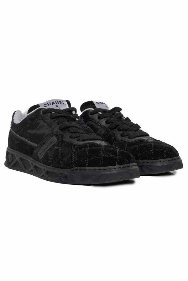 Chanel Quilted Suede Size 35.5  Low Top Sneakers