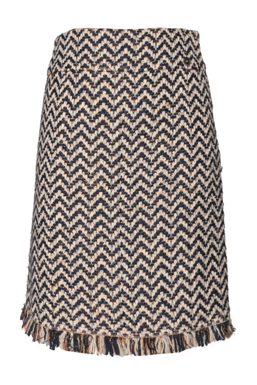 Chanel Size 34 2019 Chevron Fringe Mini Skirt