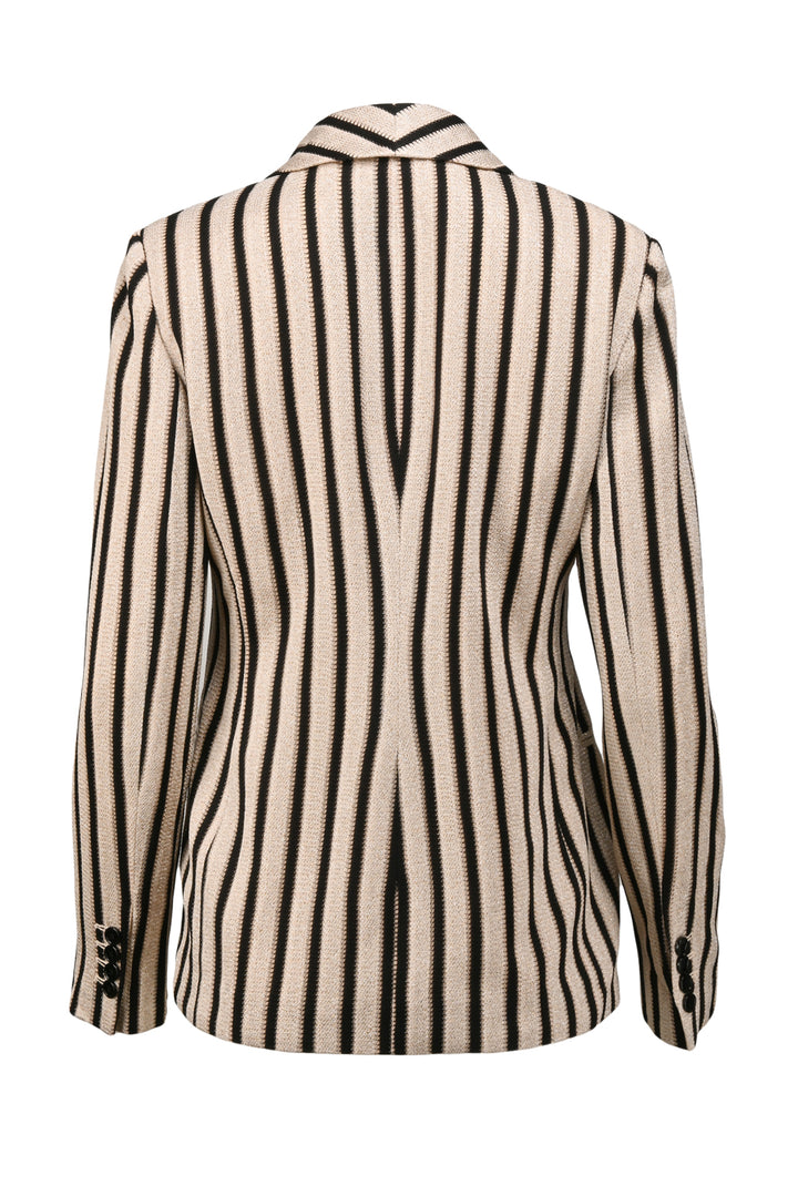 Missoni Size 42 Metallic Striped Knit Blazer