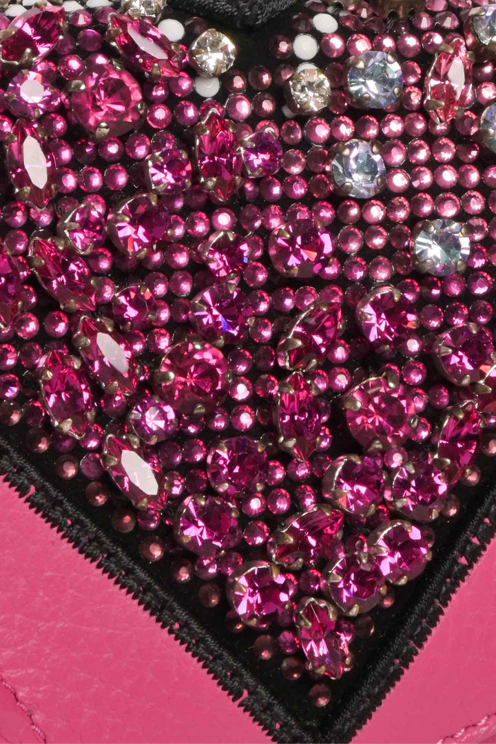 Philipp Plein Crystal Embellished Heart Crossbody