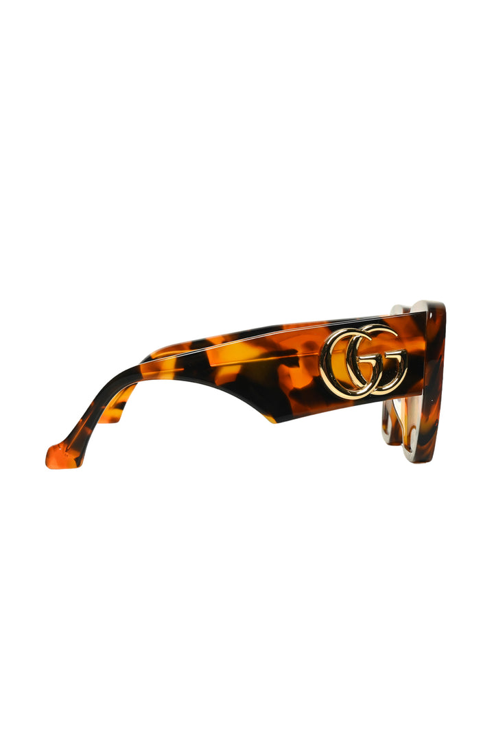 Gucci Oversized Square Tortoiseshell GG Logo Sunglasses Eyewear