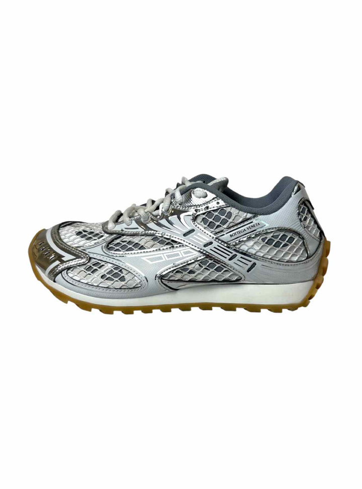 Bottega Veneta Size 38 Orbit Tech Fabric Metallic Sneaker
