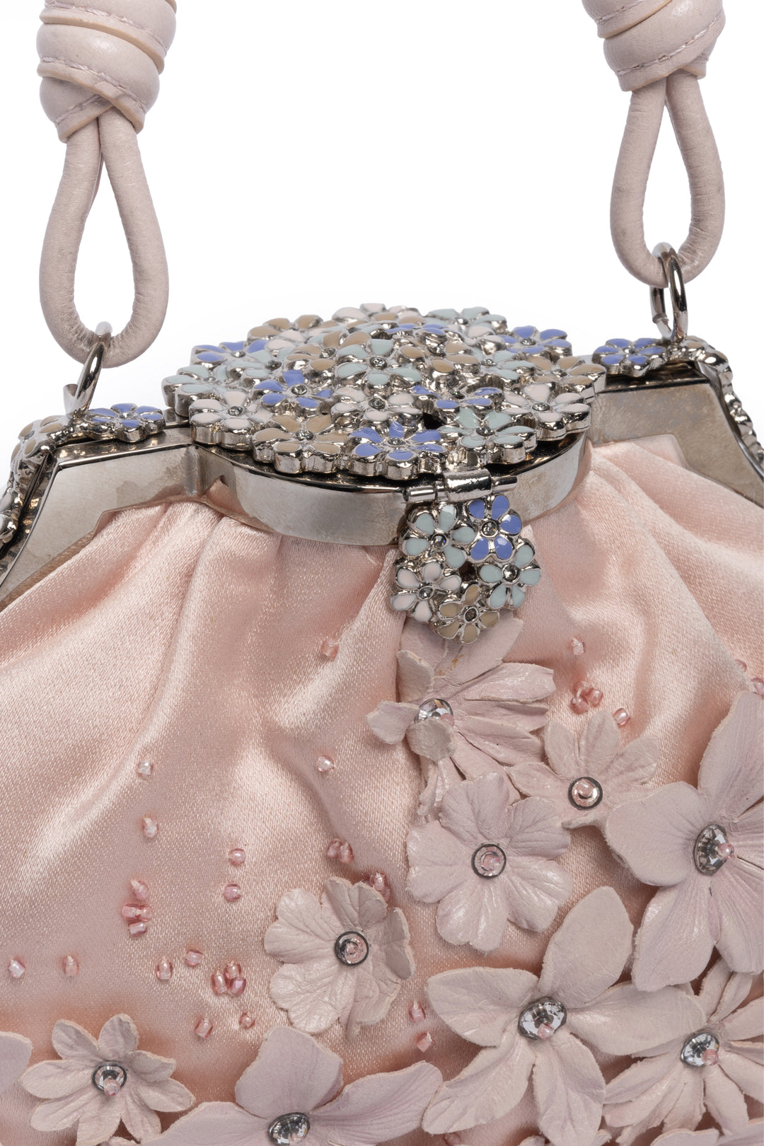 Valentino Garavani Floral Applique Satin Garden Evening Bag